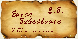 Evica Bukejlović vizit kartica
